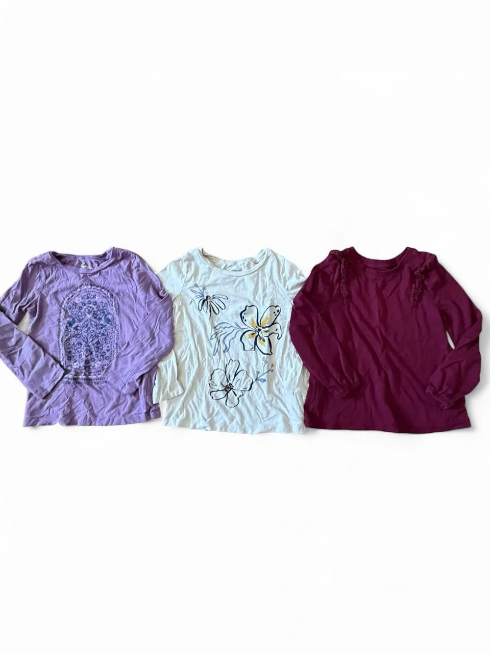 Oshkosh B’gosh & Cat & Jack girls long sleeve 3 T-shirts bundle Sz 5T